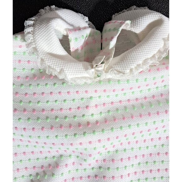Vintage Cutlers Baby Girl One Piece Romper Outfit Dotted Swiss Lace 3 Months - Picture 5 of 10